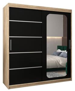Szafa przesuwna garderoba Promo V2 180 wys. 200 cm sonoma + czarny