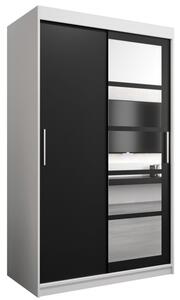 Szafa przesuwna garderoba Roma 1 120 wys. 200 cm biaÅy + czarny