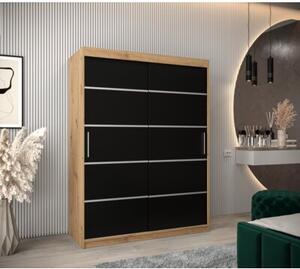 Szafa przesuwna garderoba Verona 1 150 wys. 200 cm artisan + czarny
