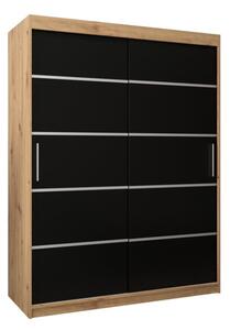 Szafa przesuwna garderoba Verona 1 150 wys. 200 cm artisan + czarny