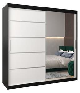 Szafa przesuwna garderoba Verona 2 200 wys. 200 cm czarny + czarny