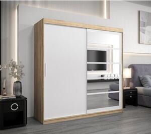 Szafa przesuwna garderoba Roma 1 200 wys. 200 cm sonoma + biaÅy