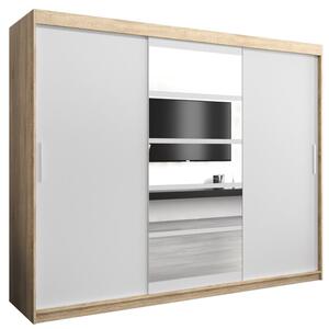 Szafa przesuwna garderoba Roma 1 250 wys. 200 cm sonoma + biaÅy