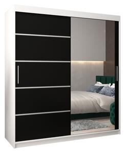 Szafa przesuwna garderoba Verona 2 180 wys. 200 cm biaÅy + czarny