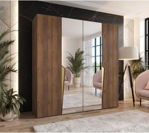 Szafa uchylna otwierana Piano 2 200 wys. 202 cm orzech warmia + u. zÅoty