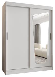 Szafa przesuwna z lustrem garderoba Moka 150 wys. 200 cm biaÅy