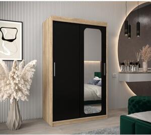 Szafa przesuwna garderoba Promo T2 120 wys. 200 cm sonoma + czarny