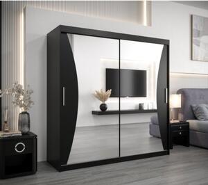 Szafa przesuwna garderoba Monaco 200 wys. 200 cm czarny + czarny