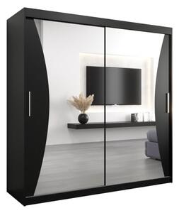 Szafa przesuwna garderoba Monaco 200 wys. 200 cm czarny + czarny