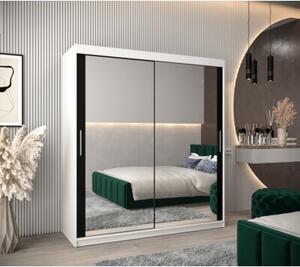 Szafa przesuwna garderoba Tokyo 3 180 wys. 200 cm biaÅy + czarny