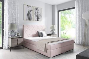 Łóżko kontynentalne pikowane Marcus 140x200 Różowe