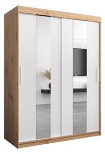 Szafa przesuwna garderoba Pole 150 wys. 200 cm artisan + biały