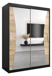 Szafa przesuwna garderoba Monaco 150 wys. 200 cm czarny + sonoma