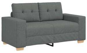 Sofa 3 szt. ciemnoszary tkanina lniana