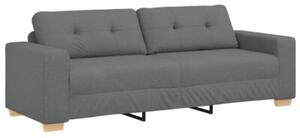 Sofa 3 szt. ciemnoszary tkanina lniana
