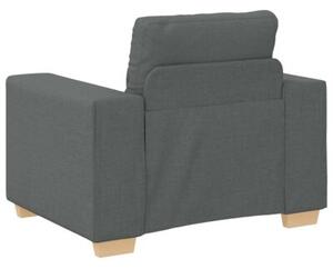 Sofa 3 szt. ciemnoszary tkanina lniana