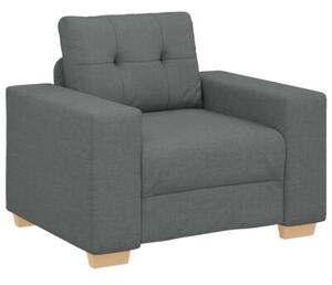 Sofa 3 szt. ciemnoszary tkanina lniana