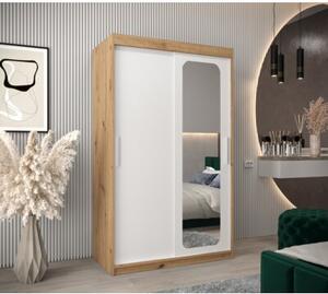 Szafa przesuwna garderoba Promo T2 120 wys. 200 cm artisan + biaÅy