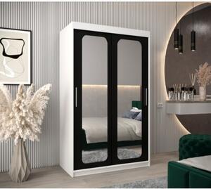 Szafa przesuwna garderoba Promo T3 120 wys. 200 cm biaÅy + czarny