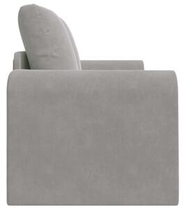Sofa bed jasnoszary 148 x 71 x 83 cm aksamit