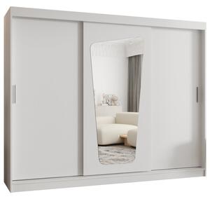 Szafa przesuwna z lustrem garderoba Moka 250 wys. 200 cm biaÅy