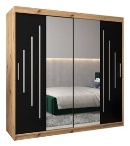 Szafa przesuwna garderoba York 1 200 wys. 200 cm artisan + czarny