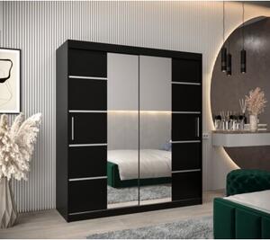 Szafa przesuwna garderoba Verona 4 180 wys. 200 cm czarny + czarny