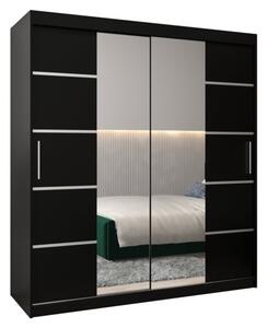 Szafa przesuwna garderoba Verona 4 180 wys. 200 cm czarny + czarny