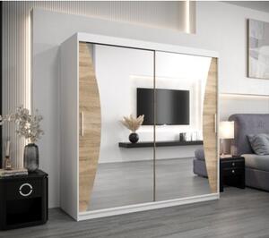 Szafa przesuwna garderoba Monaco 200 wys. 200 cm biaÅy + sonoma