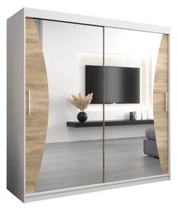 Szafa przesuwna garderoba Monaco 200 wys. 200 cm biaÅy + sonoma