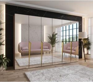 Szafa uchylna otwierana Piano 1 300 (2x150) wys. 202 cm orzech warmia + u. zÅoty