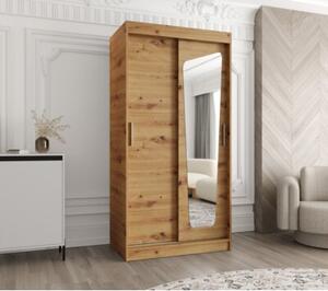 Szafa przesuwna z lustrem garderoba Moka 100 wys. 200 cm artisan