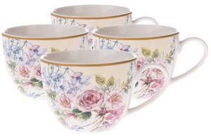 4-częściowy zestaw filiżanek porcelanowych Roses , 90 ml