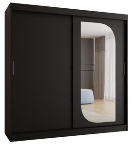 Szafa przesuwna z lustrem garderoba Lucy 200 wys. 200 cm czarny