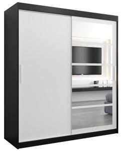 Szafa przesuwna garderoba Roma 1 180 wys. 200 cm czarny + czarny