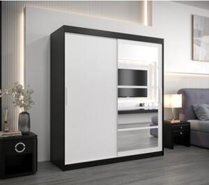 Szafa przesuwna garderoba Roma 1 180 wys. 200 cm czarny + czarny