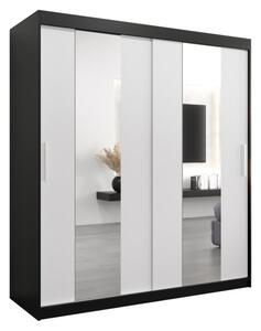 Szafa przesuwna garderoba Pole 180 wys. 200 cm czarny + czarny