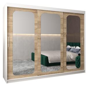 Szafa przesuwna garderoba Promo T3 250 wys. 200 cm biaÅy + sonoma