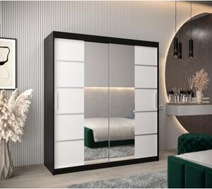 Szafa przesuwna garderoba Verona 4 180 wys. 200 cm czarny + czarny