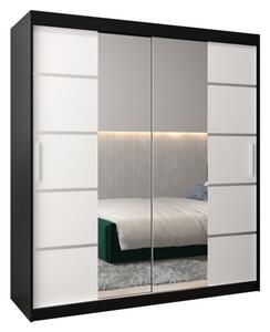 Szafa przesuwna garderoba Verona 4 180 wys. 200 cm czarny + czarny