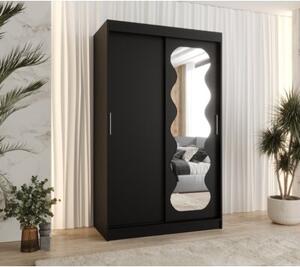Szafa przesuwna z lustrem garderoba Spoti 120 wys. 200 cm czarny