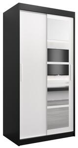 Szafa przesuwna garderoba Roma 1 100 wys. 200 cm czarny + czarny