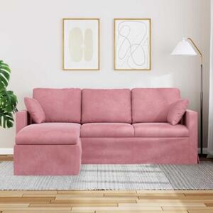 Nowoczesna sofa aksamitna rÃ³Å¼owa z metalowÄ ramÄ i ergonomicznym designem