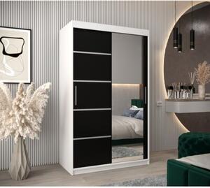 Szafa przesuwna garderoba Verona 2 120 wys. 200 cm biaÅy + czarny