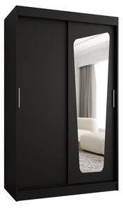 Szafa przesuwna z lustrem garderoba Moka 120 wys. 200 cm czarny