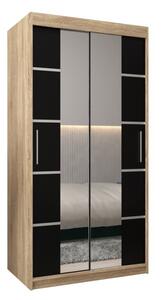 Szafa przesuwna garderoba Verona 4 100 wys. 200 cm sonoma + czarny