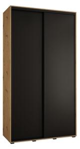 Szafa przesuwna wysoka Davos 1 140, gÅ. 60 cm artisan + czarny + czarny