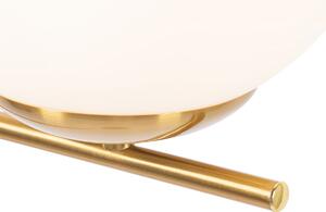 Lampa podłogowa Art Deco złota i opalowego szkła - Flore Oswietlenie wewnetrzne
