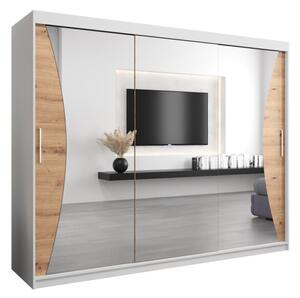 Szafa przesuwna garderoba Monaco 250 wys. 200 cm biaÅy + artisan