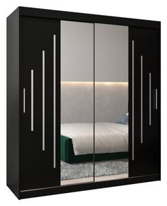 Szafa przesuwna garderoba York 1 180 wys. 200 cm czarny + czarny